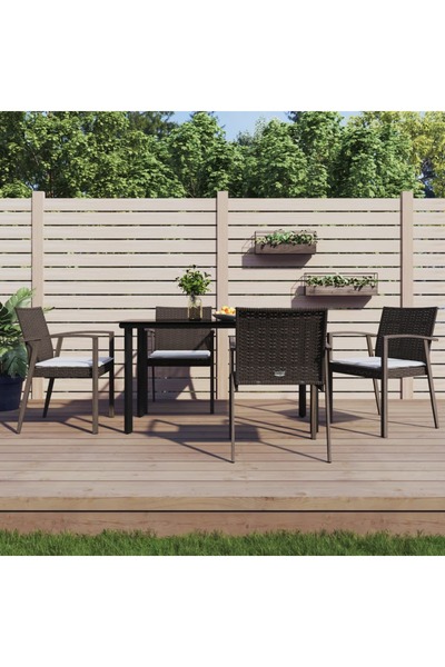 vidaxl Set mobilier de gradina cu perne, 5 piese, poliratan È™i otel
