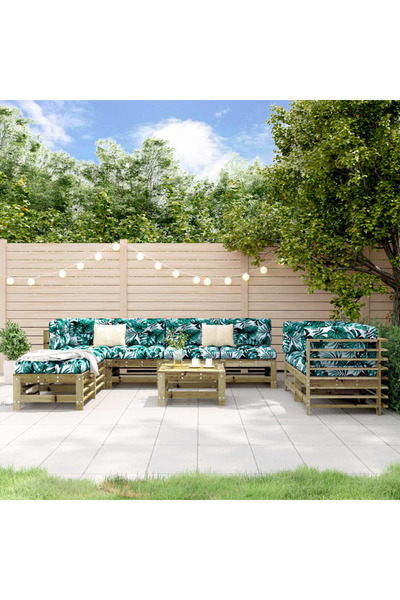vidaxl Set mobilier de gradina, 9 piese, lemn de pin tratat