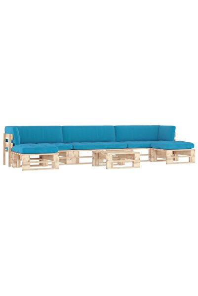vidaxl Set mobilier de gradina cu perne, 6 piese, lemn pin tratat