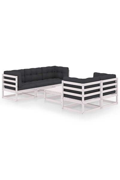 vidaxl Set mobilier de gradina cu perne, 6 piese, lemn masiv de pin