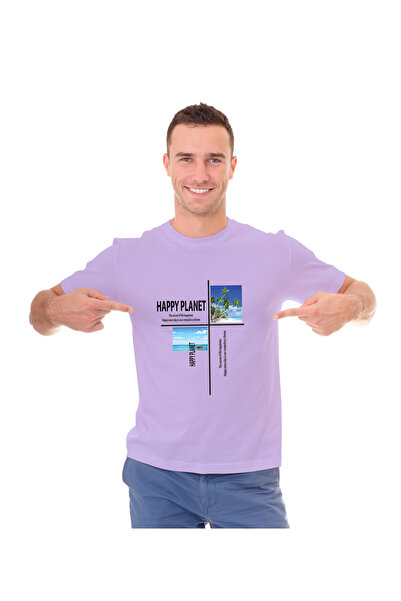 not Unisex Printed Design T-Shirt (Happy Planet)| For Couple | Round Neck Regular Fit T-shirt