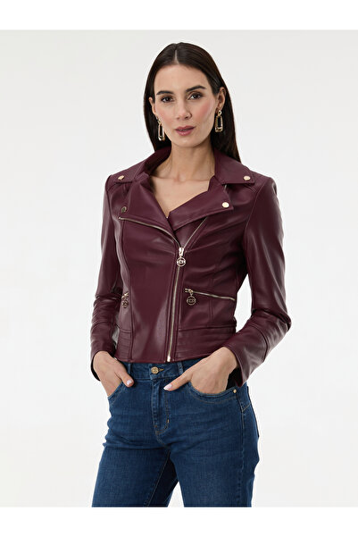 ORSAY Burgundy women's faux leather jacket