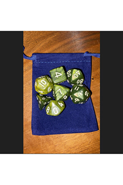 zerzembe Dnd Epoxy Frp Dice Set 7-Piece Set Dnd Dice Dungeons and Dragons Tabletop Game Dice Spring Green Marble Silvery