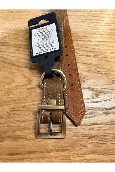 petcraft 100% Leather Dog Collar, Metal Buckle, 50Cmx2Cm