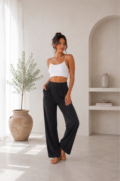 YAREN CO. Women's Sanforized Linen Velcro Pants