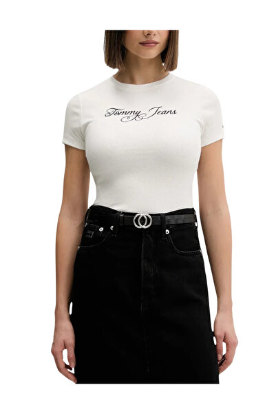 Tommy Hilfiger Γυναικείο Slim T-shirt Λευκό Tommy Jeans DW0DW21838-YBL