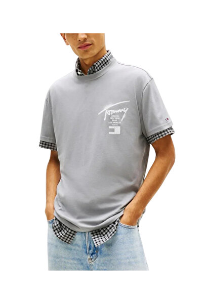 Tommy Hilfiger Ανδρικό T-shirt Γκρι Tommy Jeans DM0DM22553-PTL