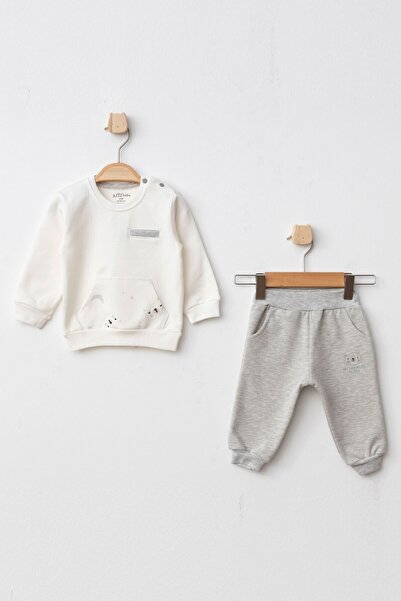 Aziz Bebe Baby Boy Patterned Sweatshirt Pants 2-Piece Top and Bottom Baby Set...