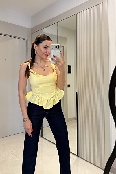Gizem Ecemiş Moana Sarı Volanlı Büstiyer