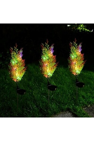 Casa Shop Set de 2 Brazi decorativi solari tip Thuja, 80 cm, 70 de ramuri cu ...