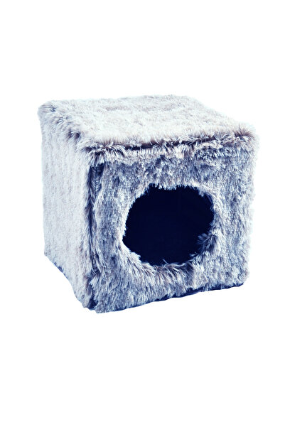 Bobby Cube Furry Cat Box Bicolor Black