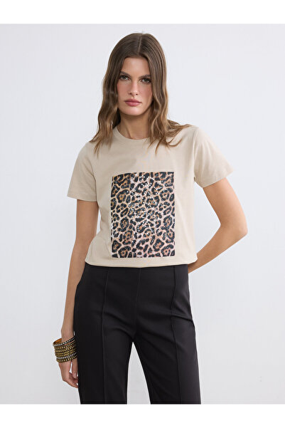 LC Waikiki Tricou de damă cu guler rotund și paiete