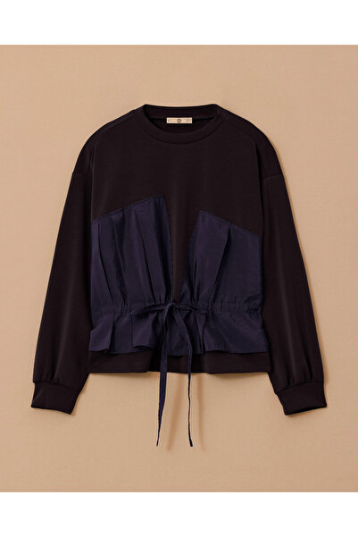 SCL Çift Kumaşlı Bağcıklı Sweatshirt