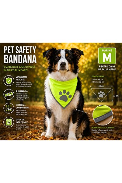 Dog Reflective Dog Bandana – Size M
