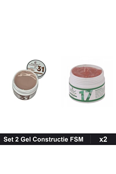 Makeup Set 2 Geluri Constructie UV LED FSM 15g, Nuante 31 17, Manichiura Prof...