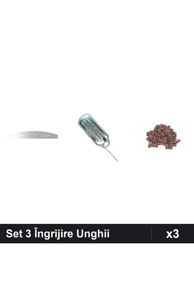 Makeup Set 3 Piese Îngrijire Unghii - Pilă Emma 100/120, Răzătoare Calcaie, 2...