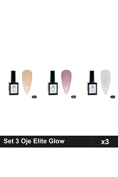 Makeup Set 3 Oje Semipermanente Global Fashion Elite Glow 15ml, Nuante 037 06...