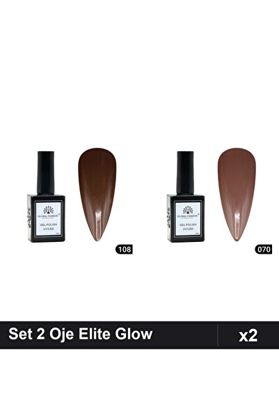 Makeup Set 2 Oje Semipermanente Global Fashion Elite Glow 15ml, Nuante 108 07...