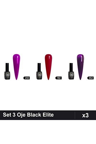 Makeup Set 3 Oje Semipermanente Black Elite Global Fashion 8ml, Nuante 255 19...