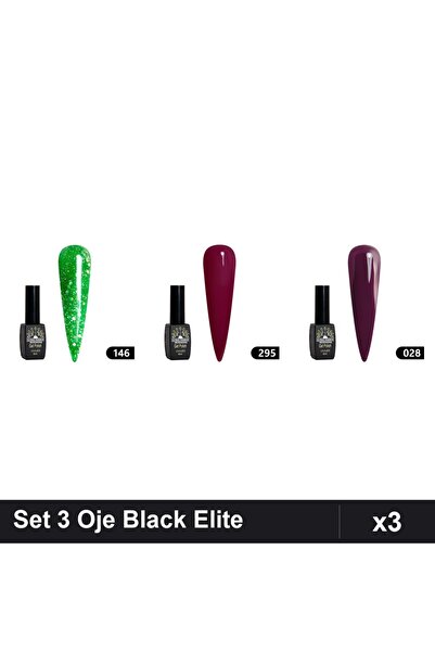 Makeup Set 3 Oje Semipermanente Black Elite Global Fashion 8ml, Nuante 146 29...