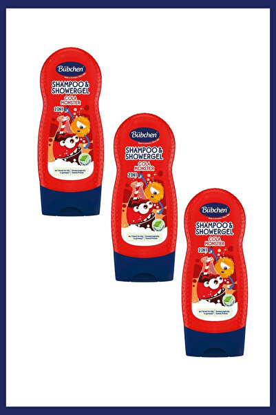 Bübchen Cola Monster 2’si 1 Arada Çocuk Şampuanı ve Duş Jeli 230 ML 3'lü Set