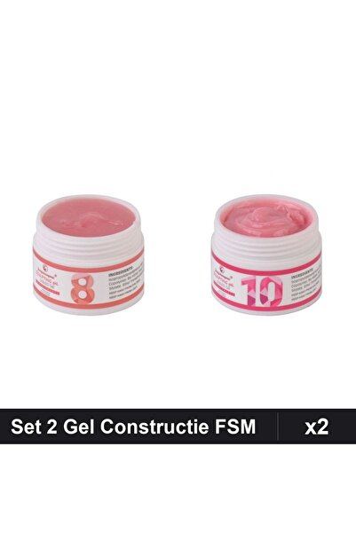 Makeup Set 2 Geluri Constructie UV LED FSM 15g, Nuante 08 și 10, Builder Gel ...