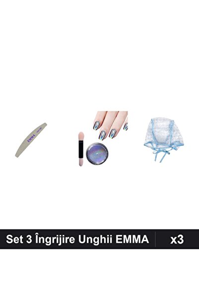 Makeup Set 3 Îngrijire Unghii EMMA, Pilă 100/180, Pigment Holografic Unicorn,...