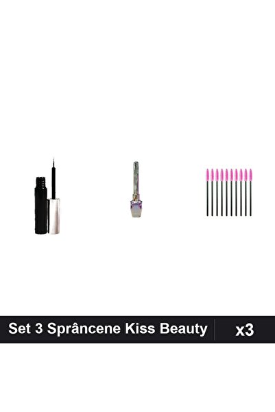 Makeup Set 3 Sprâncene Kiss Beauty - Tuș Magnetic Negru, Eyeliner Big Eye, 10...