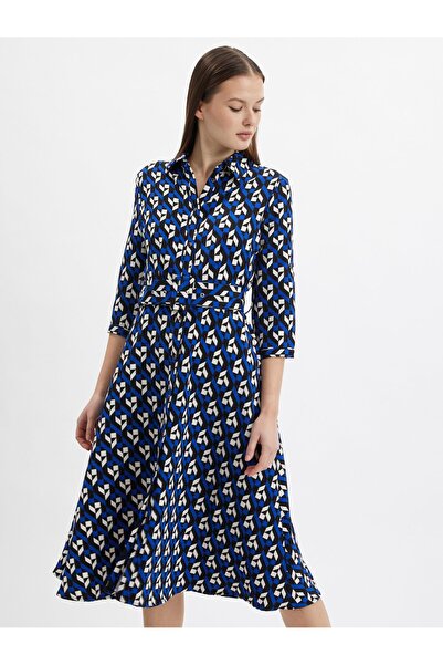 ORSAY Rochie de damă cu model, negru și albastru