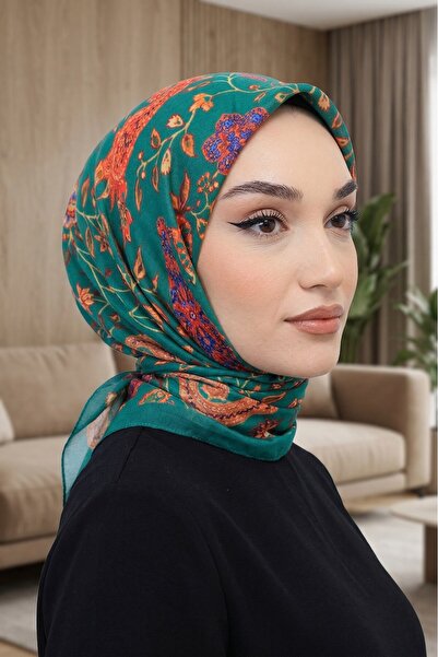 Big ModaEbrar وشاح ناعم منقوش - 018