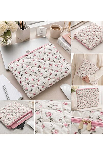 nartella Roses Tablet Çantası 10-11 İnç Kapitone Kılıf Yıkanabilir Organizer