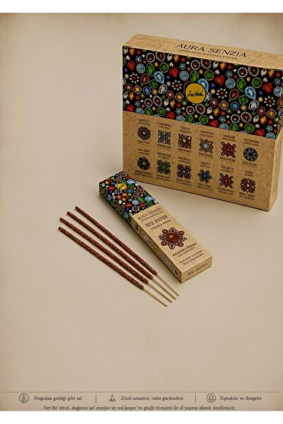 sree vani Aura Senzia Red Jasper Vetiver & Myrrh Tütsü VE RED JASPER DOĞAL TASI