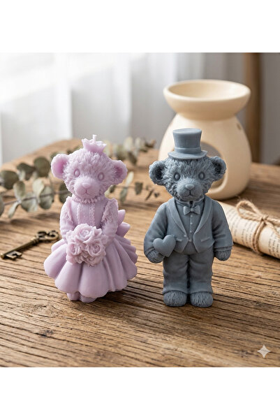 arıca pazarlama Teddy ayıcık mum kokulutaş beton silikon kalıbı