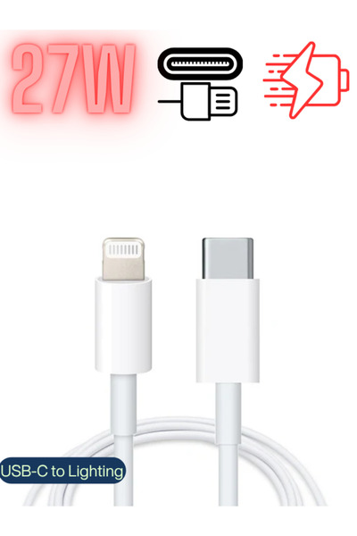 iPhone Şarj Data Kablosu Usb-C To Lightning 27W - iPhone X / XR / XS / XS Max / SE Uyumlu - 1 Metre