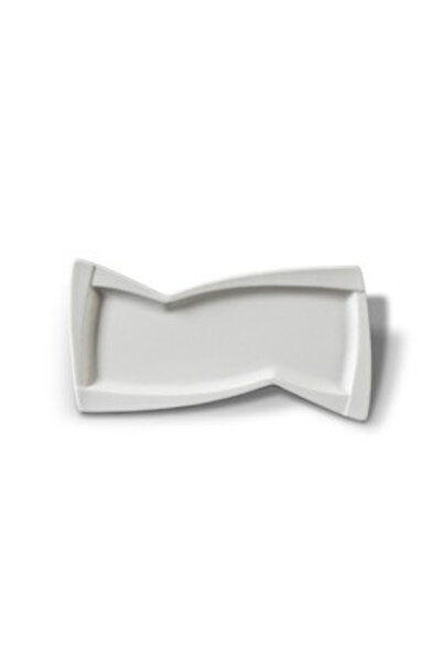 adhoreca Set of 2 Porcelain Snack Plate, L=22 cm