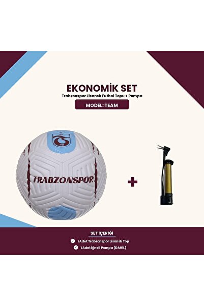 Trabzonspor Lisanslı Team 5 Numara Futbol Topu + Pompa - Ekonomik Set