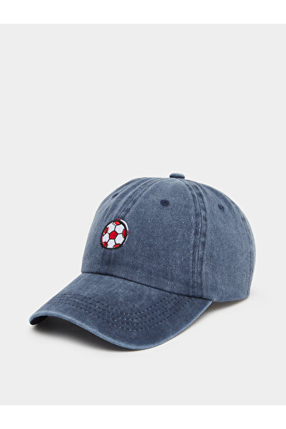 Styli Kids Charcoal Baseball Cap with Soccer Ball Embroidery