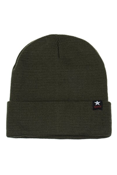 Zumzeria Căciulă beanie kaki cu patch sportiv pentru copii