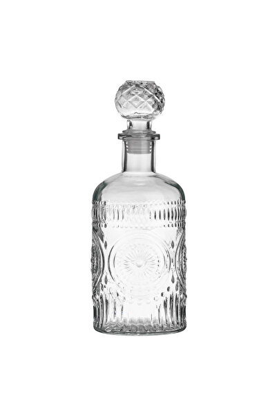 Zumzeria Cylindrical Transparent Bottle with Relief Pattern for Liquor 1000ml