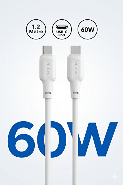 Philips 60W USB-C to USB-C Hızlı Şarj ve Data Kablosu 1.2 M