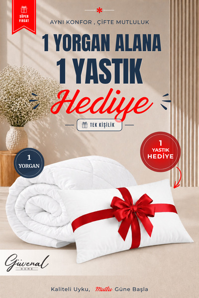 Güvenal Moon Single Quilt |   1 Quilt + 1 Pillow as a Gift |   Ultra Soft 4 S...