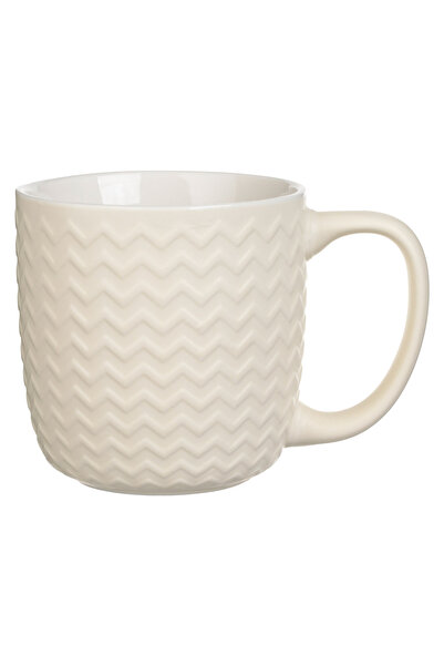 Zumzeria Beige New Bone Cup with Wave Relief Pattern 380ml