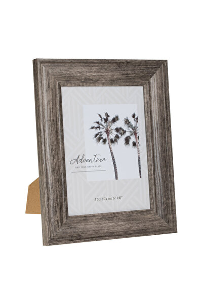 Zumzeria Gray Wooden Photo Frame with Pattern 15x20cm