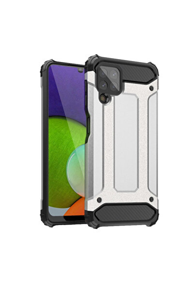 Hurtel Husă Hibridă Armură Rezistentă pentru Samsung Galaxy A22 4G argintiu