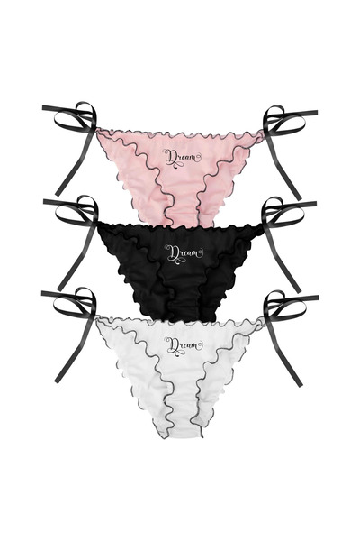 LA VALİENTE Dream Collection: Nakışlı Fırfır Detaylı Ayarlanabilir İpli İç Ça...
