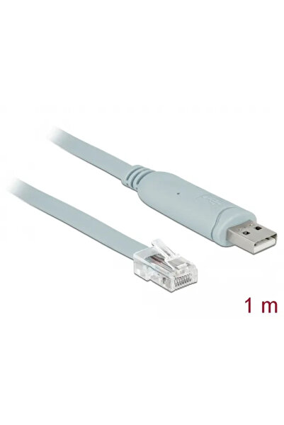 DELOCK Adaptor USB USB2.0/A St > Serial RS232 RJ45 St 1.0m gri