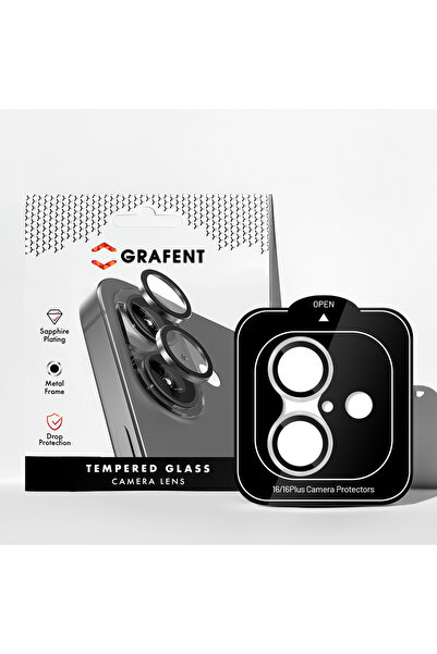 Grafent iPhone 16 / 16 Plus Sapphire Lens Protector - White, Full Camera Cove...