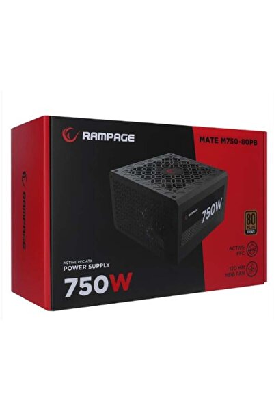 Rampage MATE M750-80PB 750W 12cm Fan Full Modular 80 Plus Bronze Aktif PFC Si...