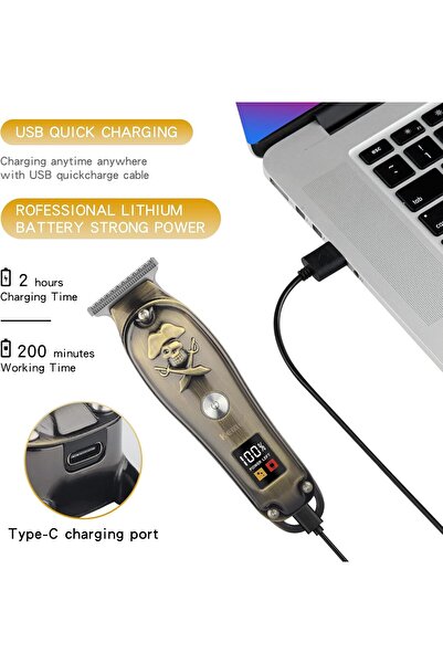Kemei Professional Hair Clippers for Men, Cordless Vintage Barber Clippers, Electric Trimmer Haircut Machine
