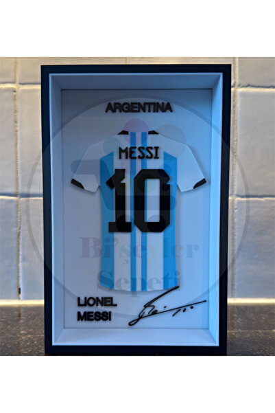 Bi'şeyler Sepeti Lionel Messi - Arjantin - Forma İmzalı Çerçeve Hediyelik 14x...